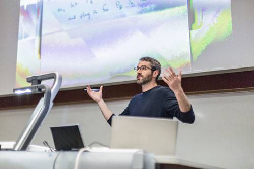 Professor Wright in Economics class