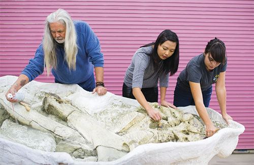 Three students conducting Anthropology research