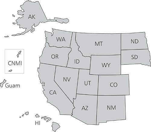 Map of Western United States